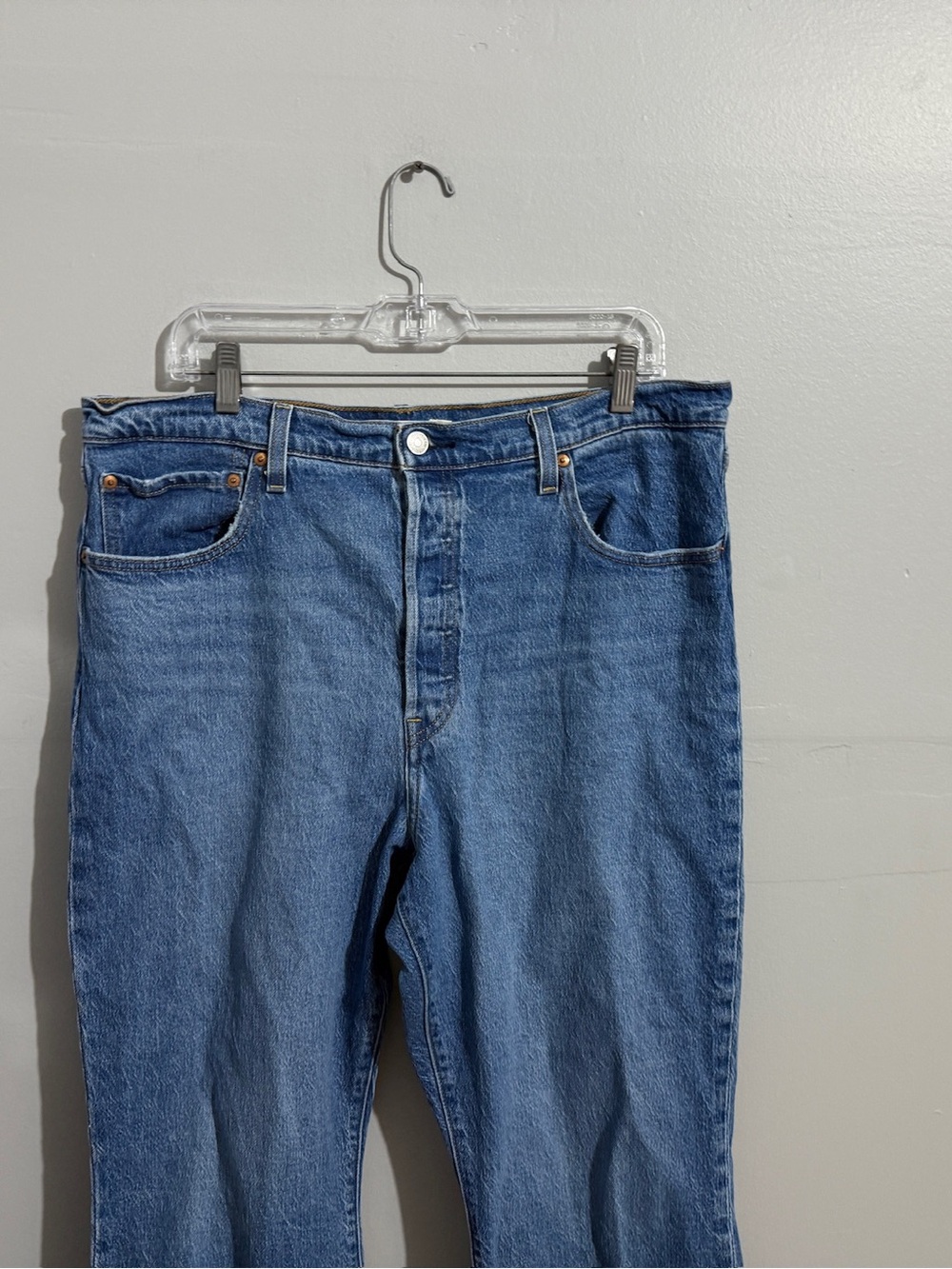 Levis Ribcage Cropped Boot Jeans Womens 34 High Rise Bootcut Denim Medium Wash - Picture 4 of 14